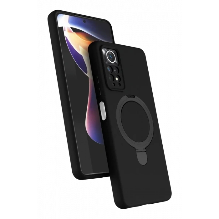 Xiaomi Redmi Note 12 Pro 4G Regal Magsafe Standlı Kapak - Siyah