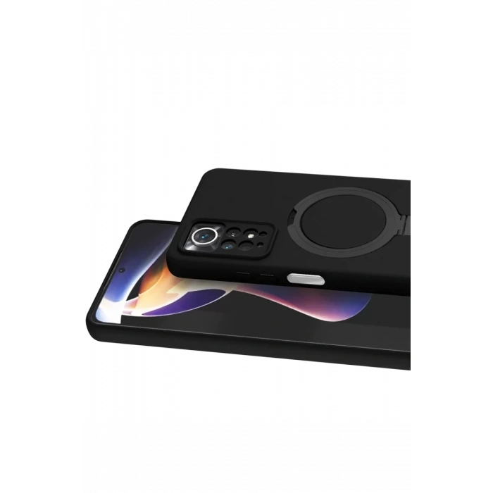 Xiaomi Redmi Note 12 Pro 4G Regal Magsafe Standlı Kapak - Siyah
