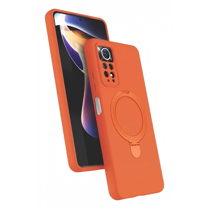 Xiaomi Redmi Note 12 Pro 4G Regal Magsafe Standlı Kapak - Turuncu