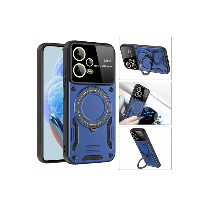 Xiaomi Redmi Note 12 Pro 5G Kılıf Joy Lens Standlı Kapak - Mor