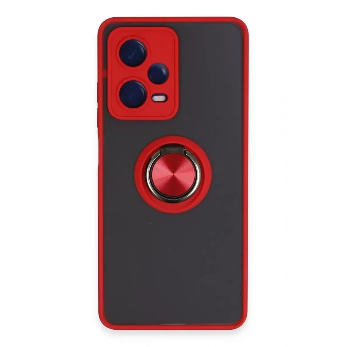 Xiaomi Redmi Note 12 Pro 5G Kılıf Montreal Yüzüklü Silikon Kapak - Kırmızı
