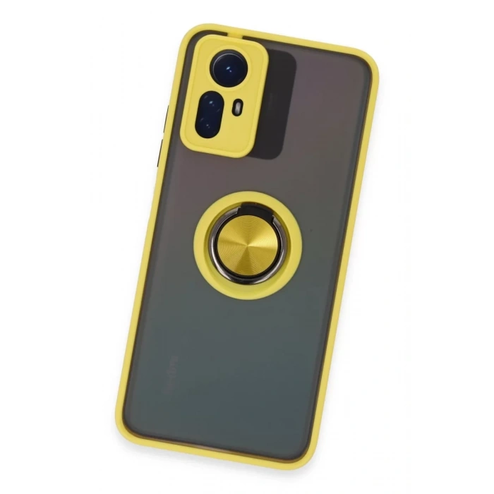 Xiaomi Redmi Note 12S Kılıf Montreal Yüzüklü Silikon Kapak - Sarı