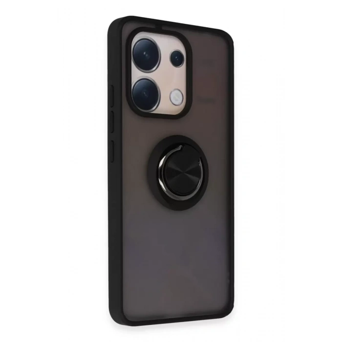 Xiaomi Redmi Note 13 4G Kılıf Montreal Yüzüklü Silikon Kapak - Siyah