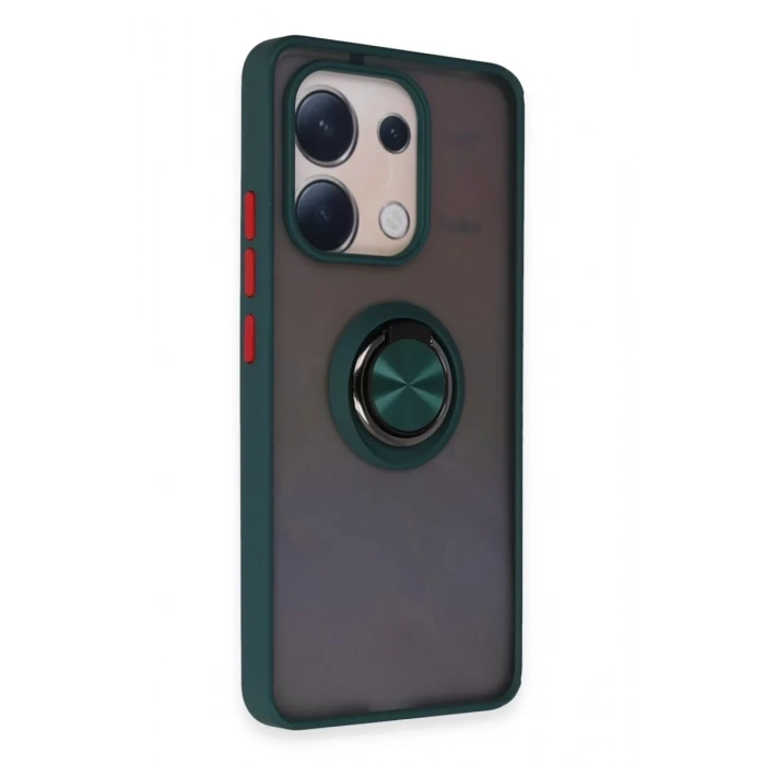 Xiaomi Redmi Note 13 4G Kılıf Montreal Yüzüklü Silikon Kapak - Yeşil