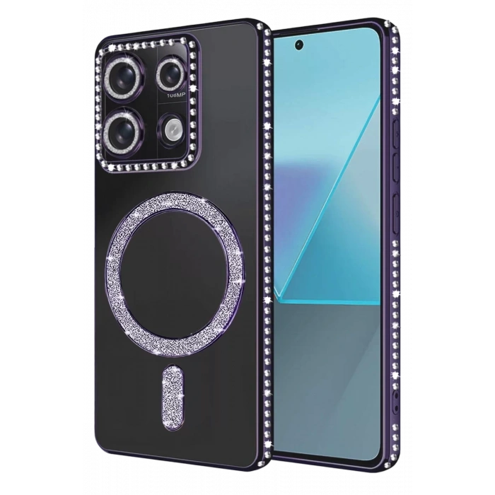 Xiaomi Redmi Note 13 Pro 4G Joke Simli Magneticsafe Kılıf - Derin Mor