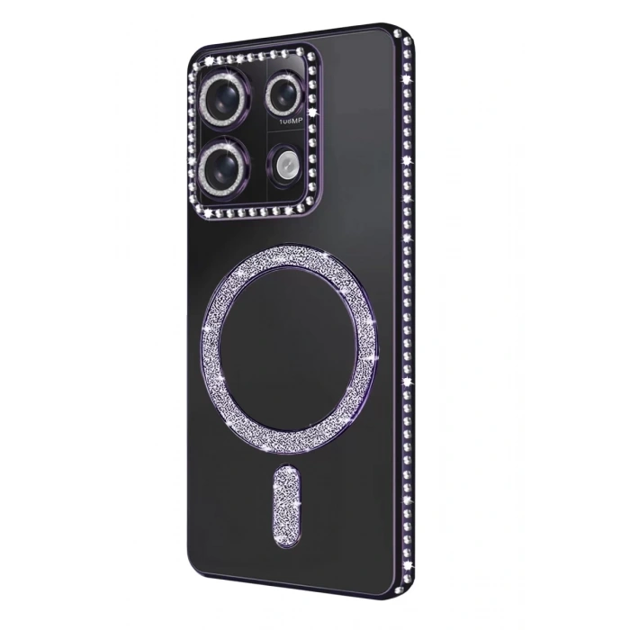 Xiaomi Redmi Note 13 Pro 4G Joke Simli Magneticsafe Kılıf - Derin Mor