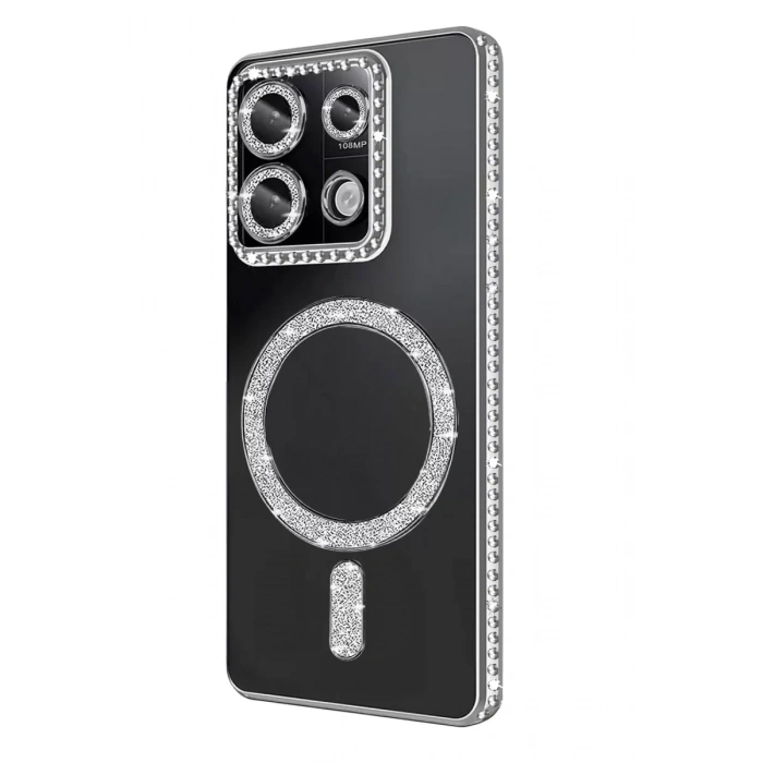 Xiaomi Redmi Note 13 Pro 4G Joke Simli Magneticsafe Kılıf - Gümüş
