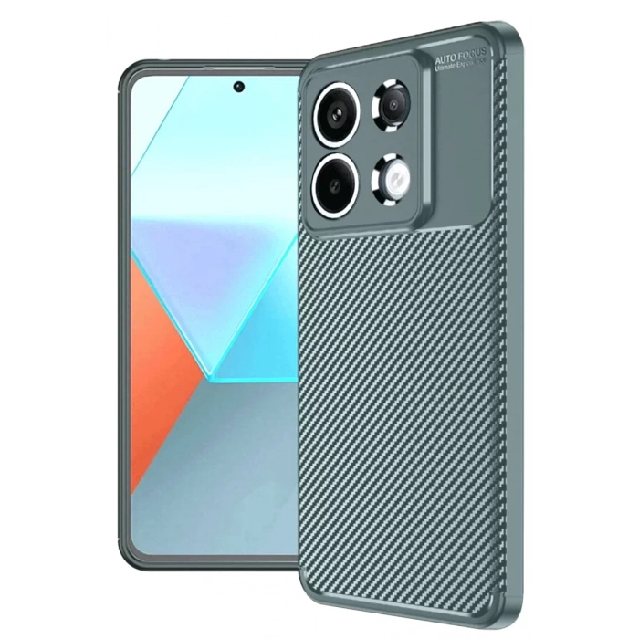 Xiaomi Redmi Note 13 Pro 4G Kılıf Auto Focus Karbon Kapak - Gri