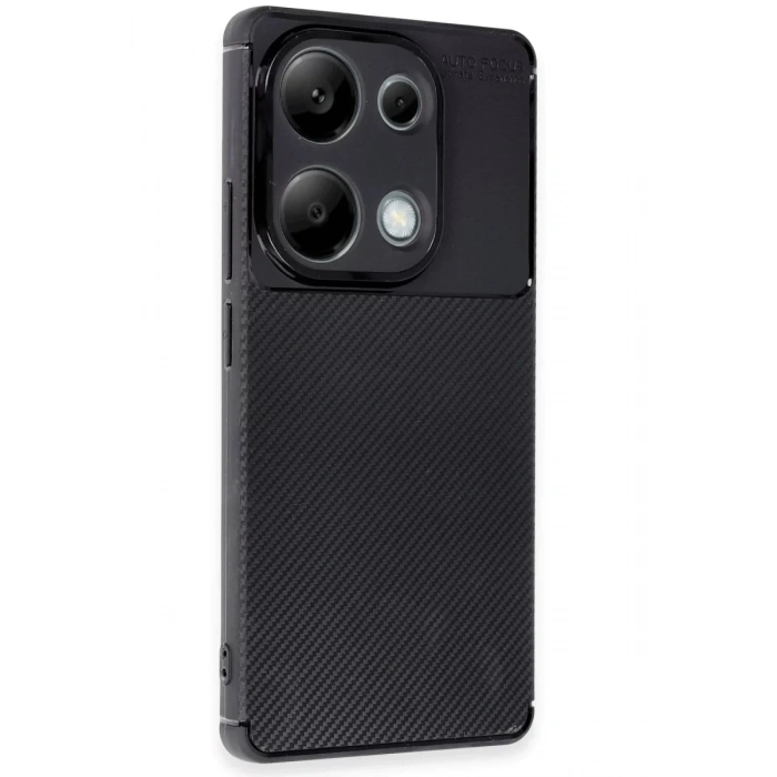 Xiaomi Redmi Note 13 Pro 4G Kılıf Auto Focus Karbon Kapak - Siyah
