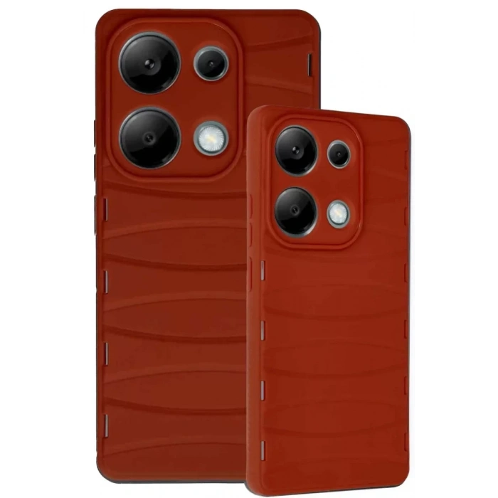 Xiaomi Redmi Note 13 Pro 4G Kılıf Bibercas Silikon Kapak - Kırmızı