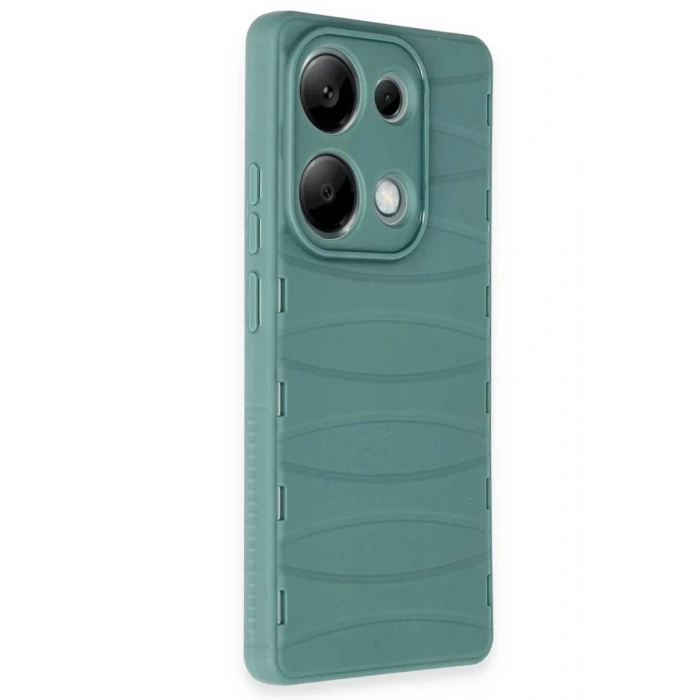 Xiaomi Redmi Note 13 Pro 4G Kılıf Bibercas Silikon Kapak - Koyu Yeşil