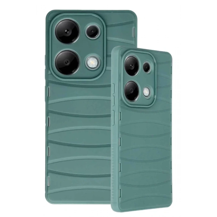 Xiaomi Redmi Note 13 Pro 4G Kılıf Bibercas Silikon Kapak - Koyu Yeşil