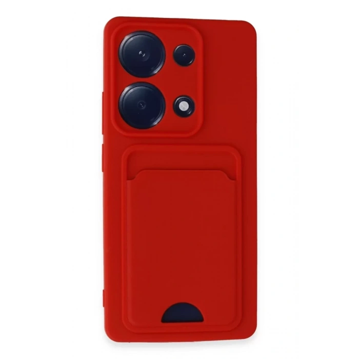 Xiaomi Redmi Note 13 Pro 4G Kılıf Kelvin Kartvizitli Silikon - Kırmızı