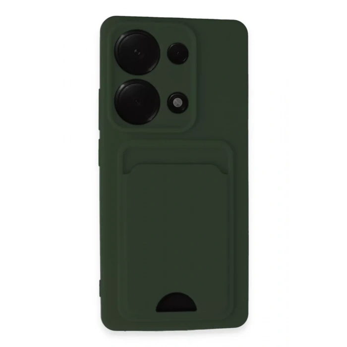 Xiaomi Redmi Note 13 Pro 4G Kılıf Kelvin Kartvizitli Silikon - Koyu Yeşil