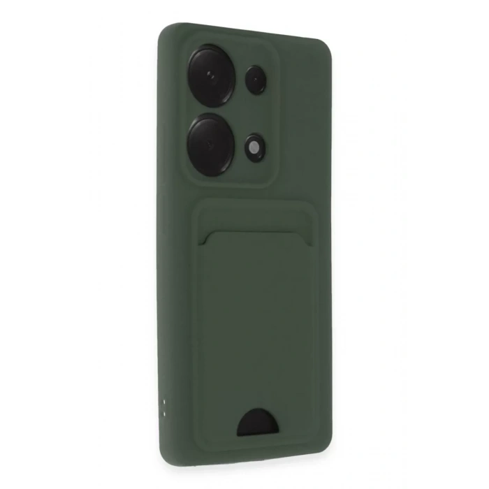 Xiaomi Redmi Note 13 Pro 4G Kılıf Kelvin Kartvizitli Silikon - Koyu Yeşil