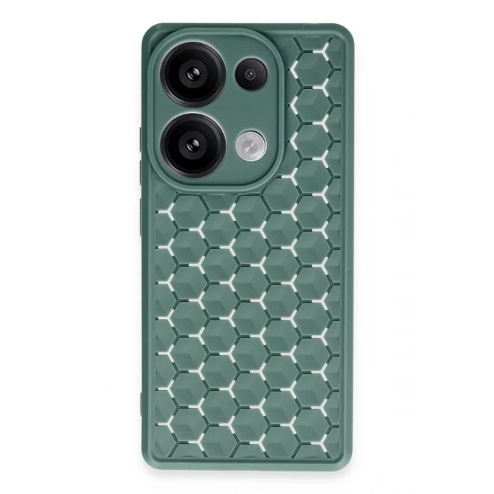 Xiaomi Redmi Note 13 Pro 4G Kılıf Petek Silikon Kapak - Koyu Yeşil