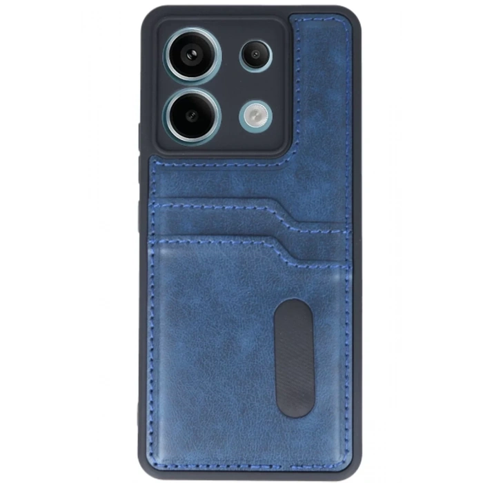 Xiaomi Redmi Note 13 Pro 4G Kılıf Sara Kartvizitli Deri Kılıf - Lacivert