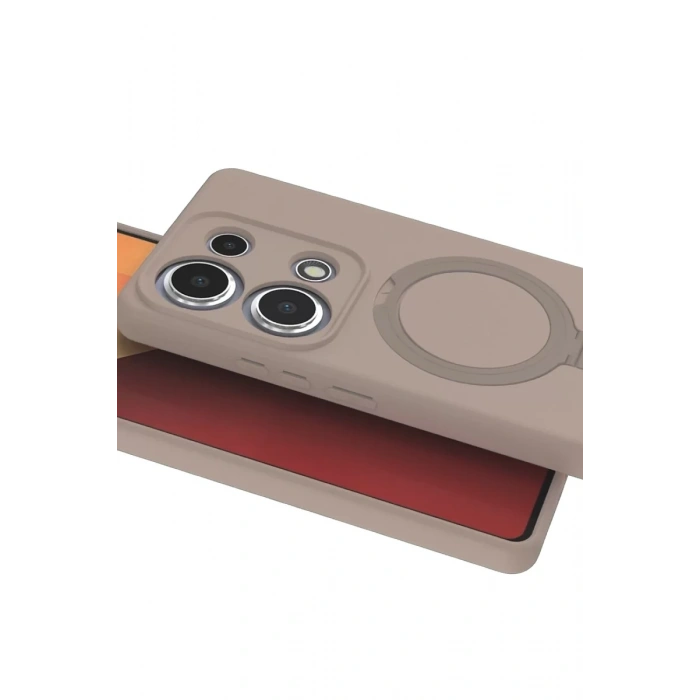 Xiaomi Redmi Note 13 Pro 4G Regal Magsafe Standlı Kapak - Çöl Titanyum