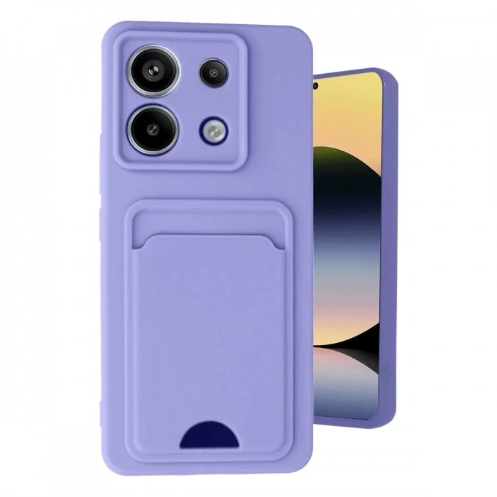 Xiaomi Redmi Note 13 Pro 5G Kılıf Kelvin Kartvizitli Silikon - Lila
