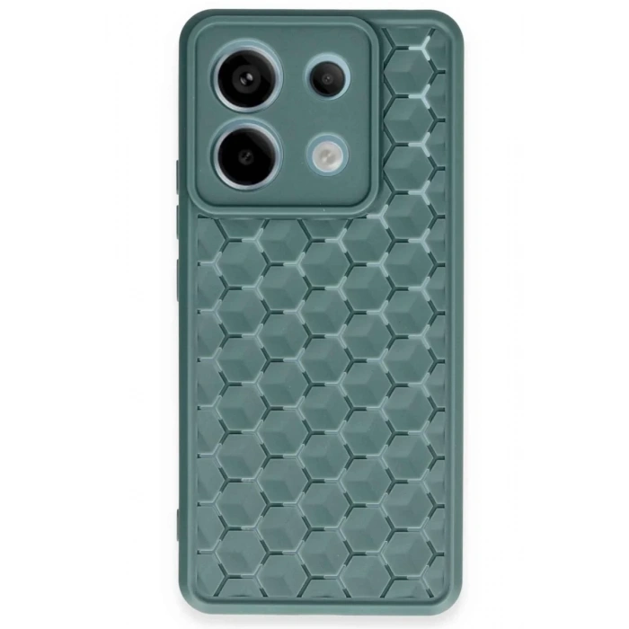 Xiaomi Redmi Note 13 Pro 5G Kılıf Petek Silikon Kapak - Koyu Yeşil
