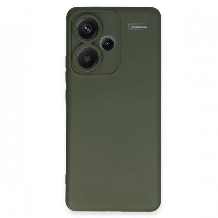 Xiaomi Redmi Note 13 Pro Plus Kılıf Nano içi Kadife Silikon - Koyu Yeşil