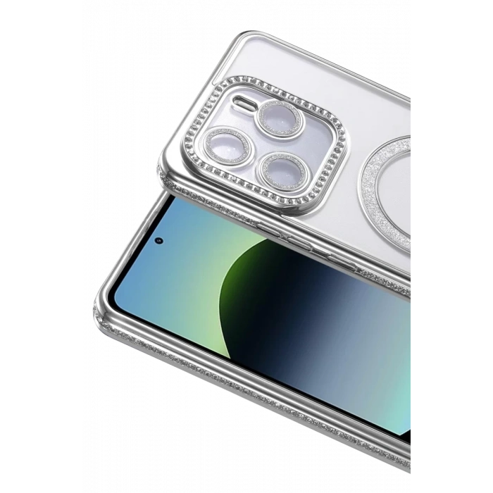 Xiaomi Redmi Note 14 4G Joke Simli Magneticsafe Kılıf - Gümüş