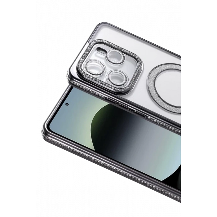 Xiaomi Redmi Note 14 4G Joke Simli Magneticsafe Kılıf - Siyah
