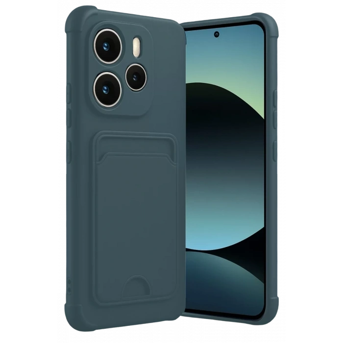 Xiaomi Redmi Note 14 4G Kelvin Kartvizitli Silikon - Koyu Yeşil