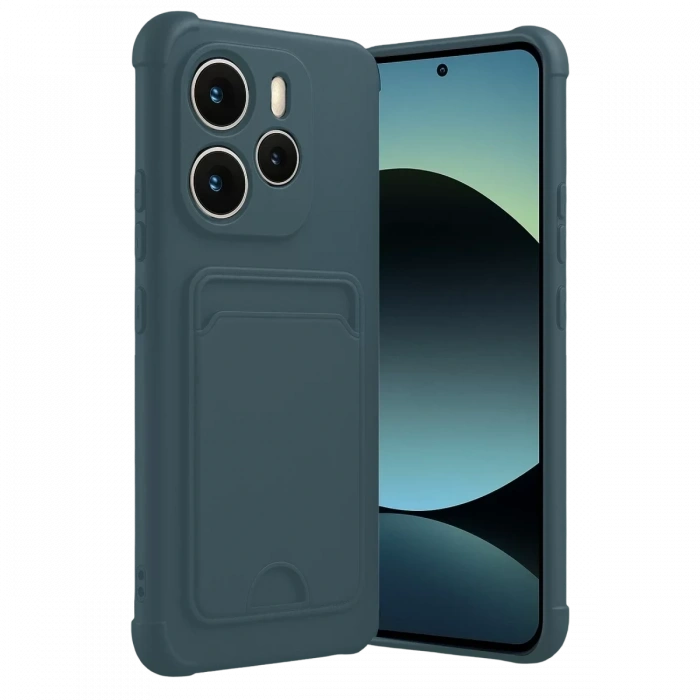 Xiaomi Redmi Note 14 4G Kelvin Kartvizitli Silikon - Koyu Yeşil