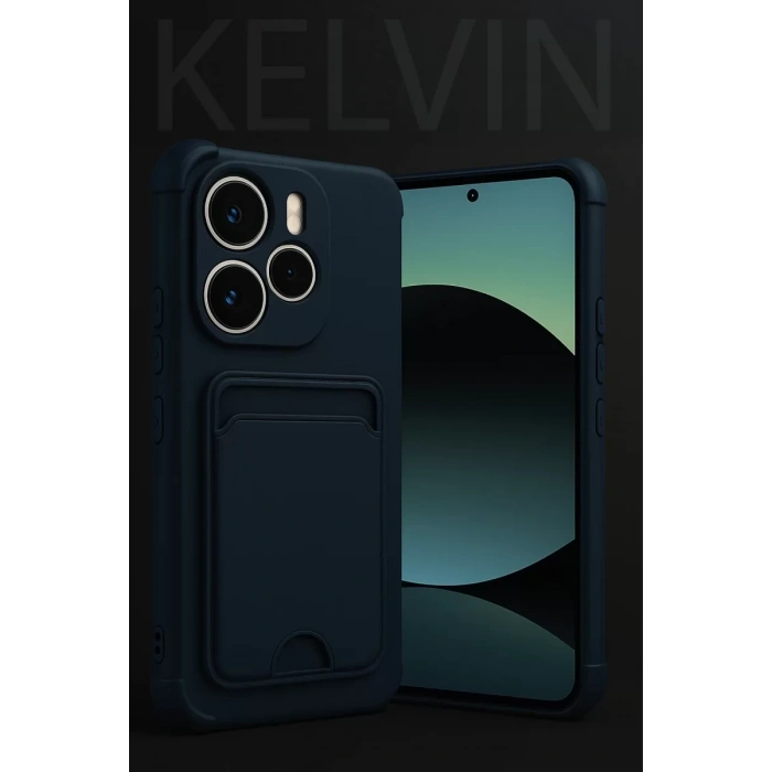 Xiaomi Redmi Note 14 4G Kelvin Kartvizitli Silikon - Lacivert