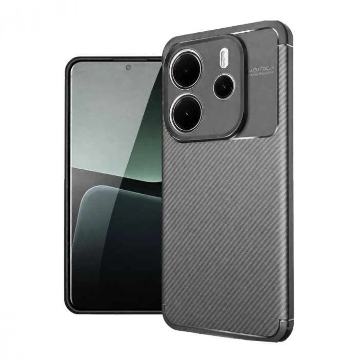 Xiaomi Redmi Note 14 4G Kılıf Auto Focus Karbon Kapak - Gri