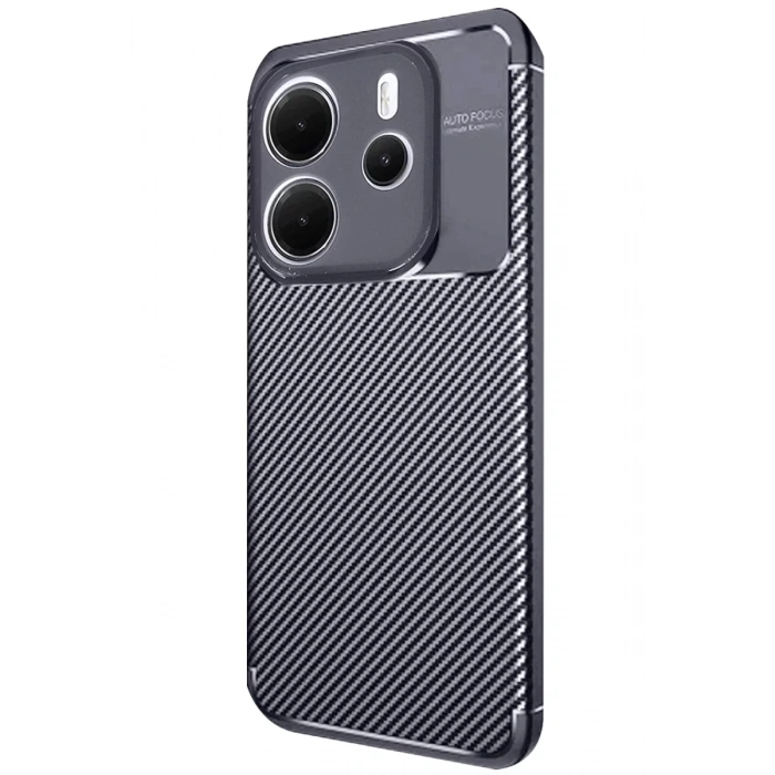 Xiaomi Redmi Note 14 4G Kılıf Auto Focus Karbon Kapak - Lacivert