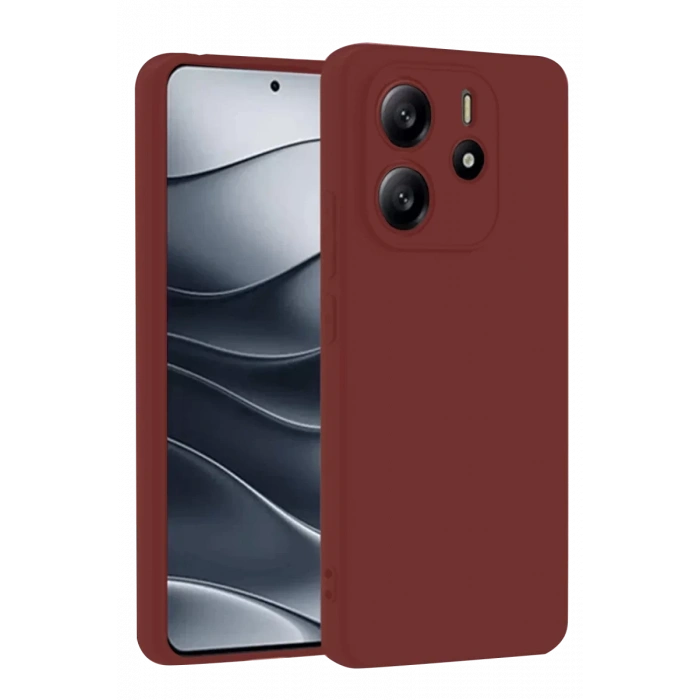 Xiaomi Redmi Note 14 4G Kılıf First Silikon - Bordo