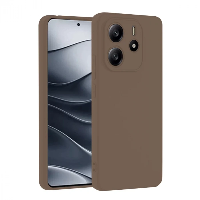 Xiaomi Redmi Note 14 4G Kılıf First Silikon - Kahverengi