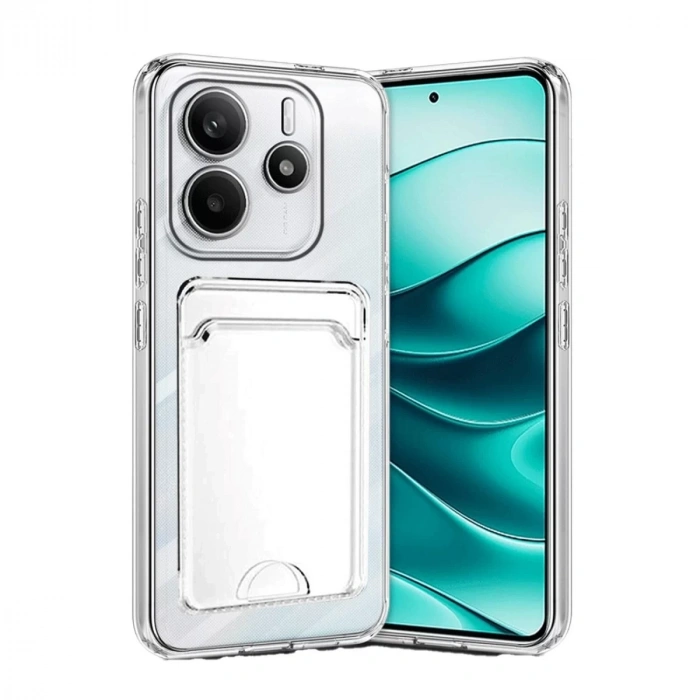 Xiaomi Redmi Note 14 4G Kılıf Kart Şeffaf Silikon - Şeffaf