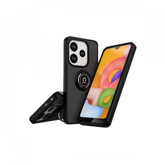Xiaomi Redmi Note 14 4G Montreal Yüzüklü Silikon Kapak - Siyah