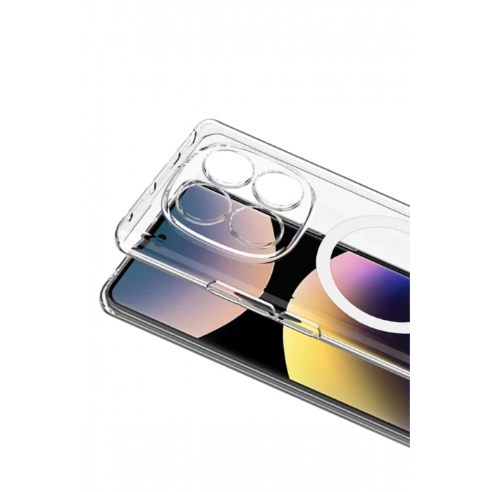 Xiaomi Redmi Note 14 Pro 4G Combo Sert Şeffaf Magsafe Kapak - Şeffaf