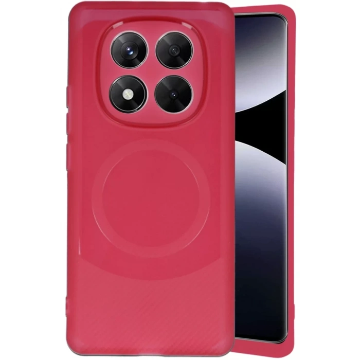 Xiaomi Redmi Note 14 Pro 4G Kılıf Maya Karbon Kapak - Bordo
