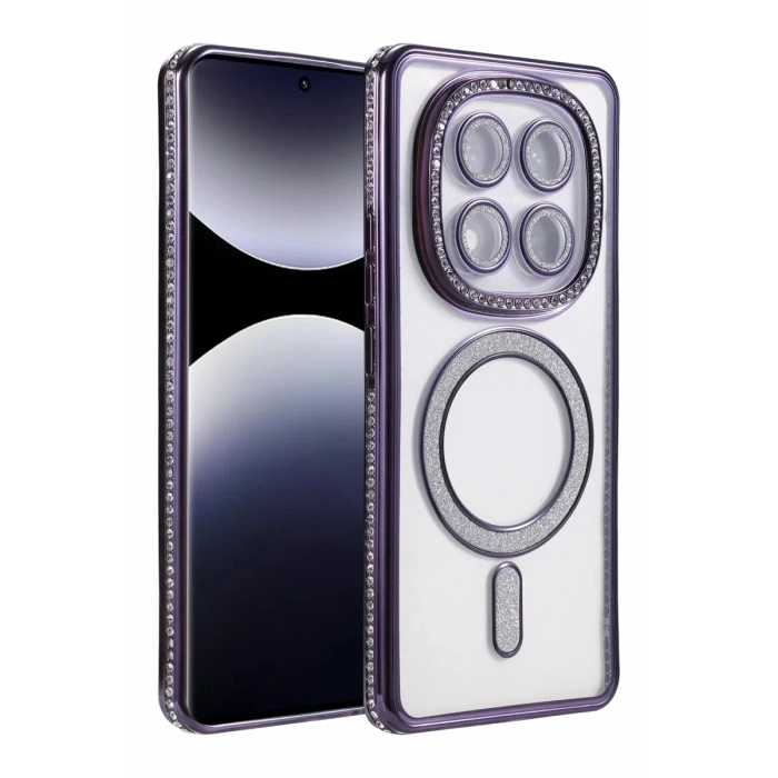 Xiaomi Redmi Note 14 Pro 5G Joke Simli Magneticsafe Kılıf - Derin Mor