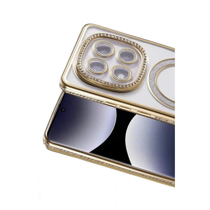 Xiaomi Redmi Note 14 Pro 5G Joke Simli Magneticsafe Kılıf - Gold