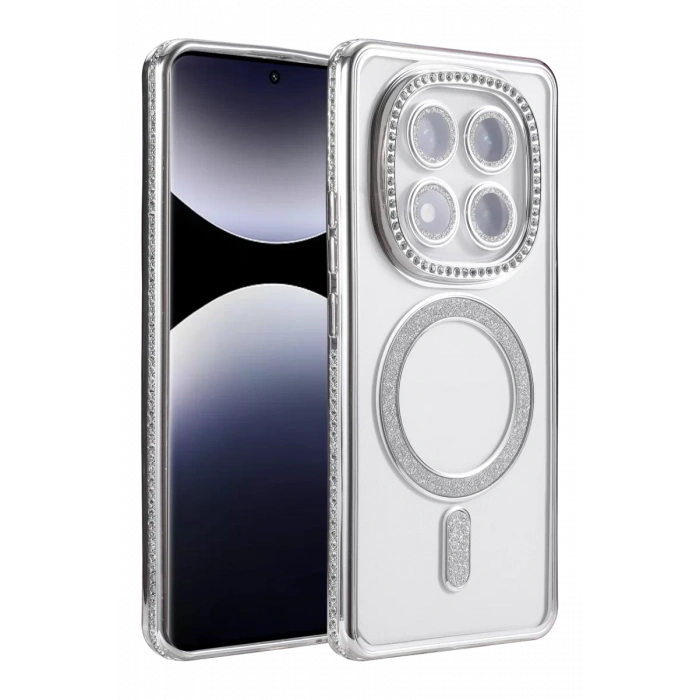 Xiaomi Redmi Note 14 Pro 5G Joke Simli Magneticsafe Kılıf - Gümüş