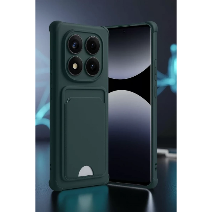 Xiaomi Redmi Note 14 Pro 5G Kelvin Kartvizitli Silikon - Koyu Yeşil