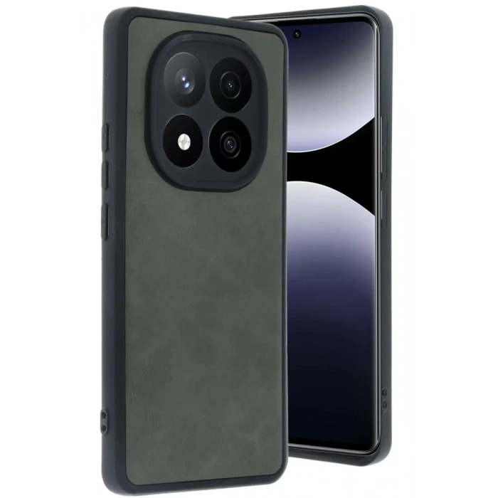 Xiaomi Redmi Note 14 Pro 5G Kılıf Aras Deri Kapak - Koyu Yeşil
