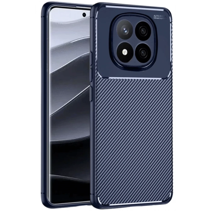 Xiaomi Redmi Note 14 Pro 5G Kılıf Auto Focus Karbon Kapak - Lacivert