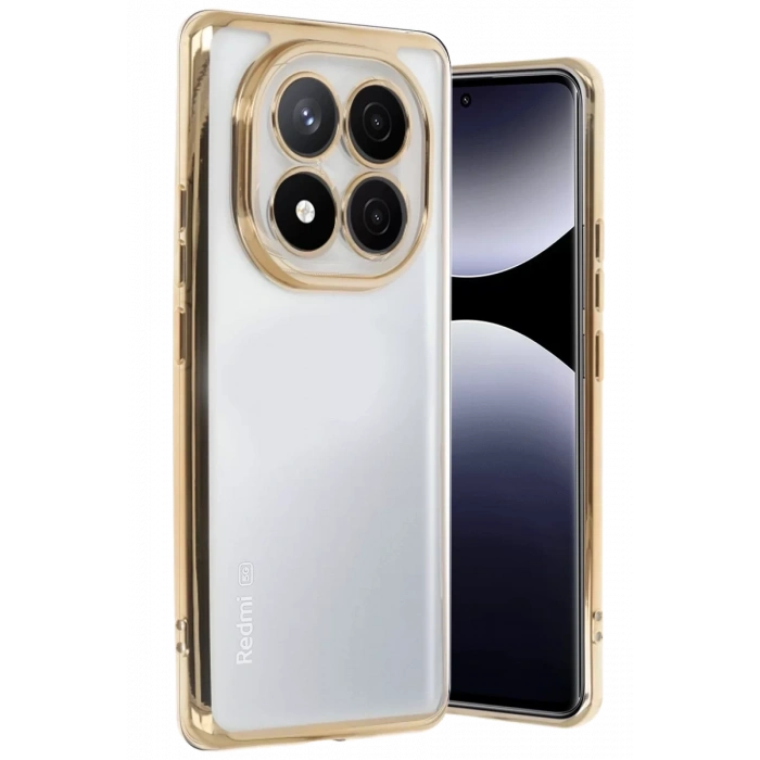 Xiaomi Redmi Note 14 Pro 5G Kılıf Lensli Silikon - Gold