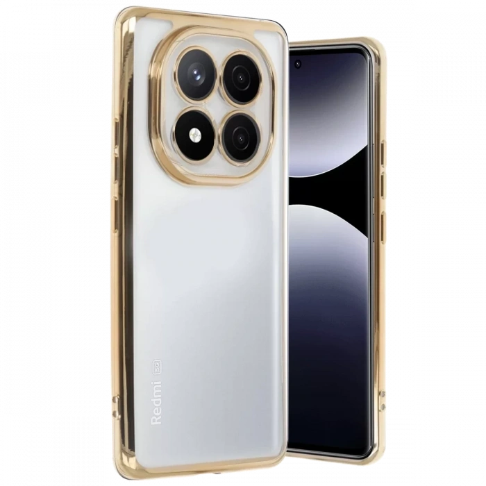Xiaomi Redmi Note 14 Pro 5G Kılıf Lensli Silikon - Gold