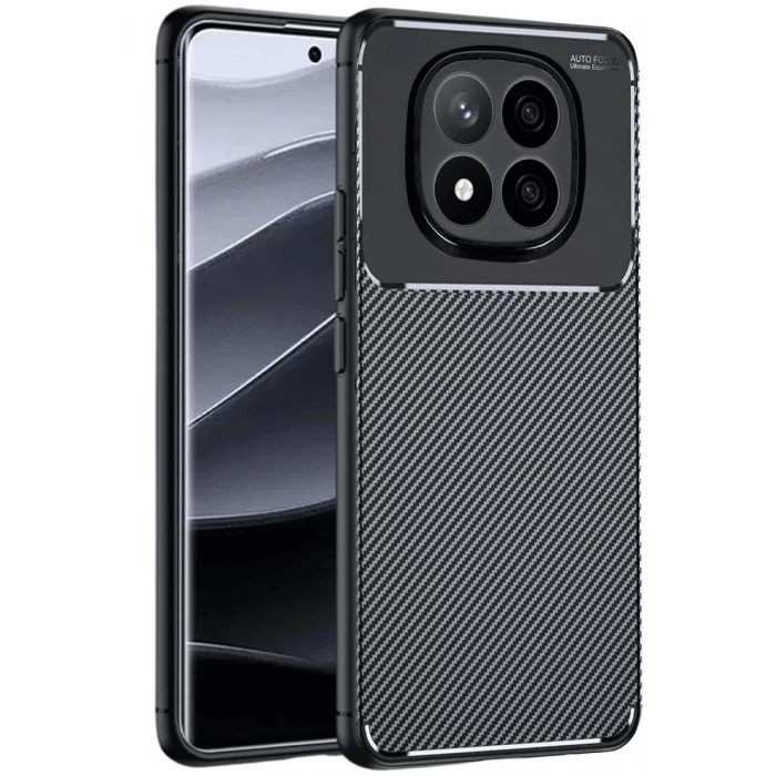 Xiaomi Redmi Note 14 Pro Plus Kılıf Auto Focus Karbon Kapak - Siyah