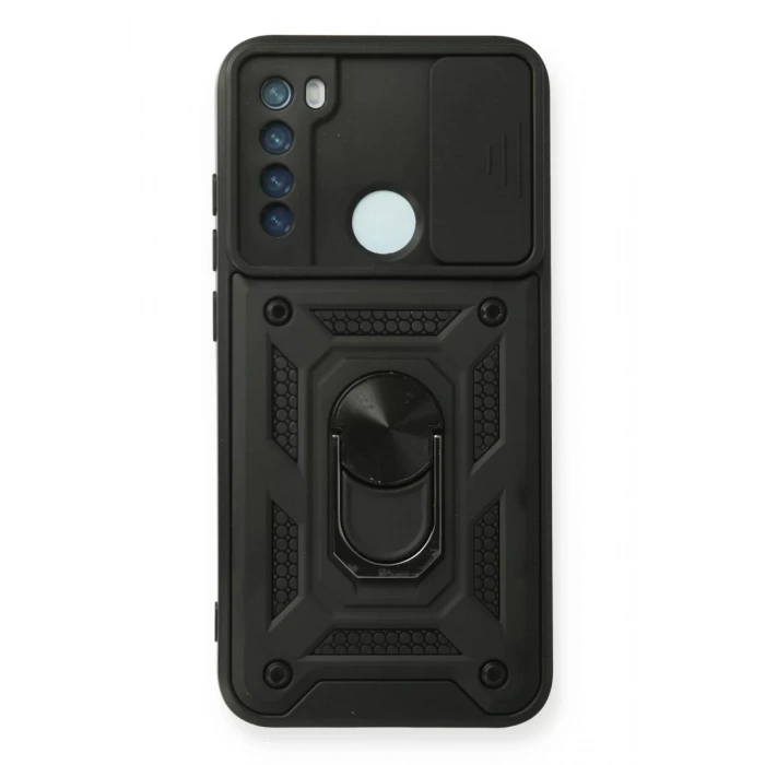 Xiaomi Redmi Note 8 Kılıf Pars Lens Yüzüklü Silikon - Siyah