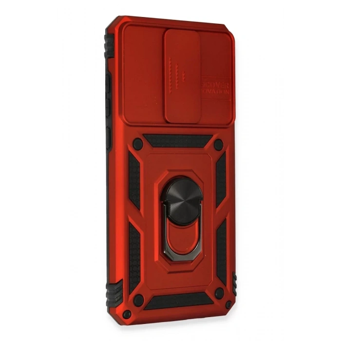 Xiaomi Redmi Note 8 Pro Kılıf Pars Lens Yüzüklü Silikon - Kırmızı