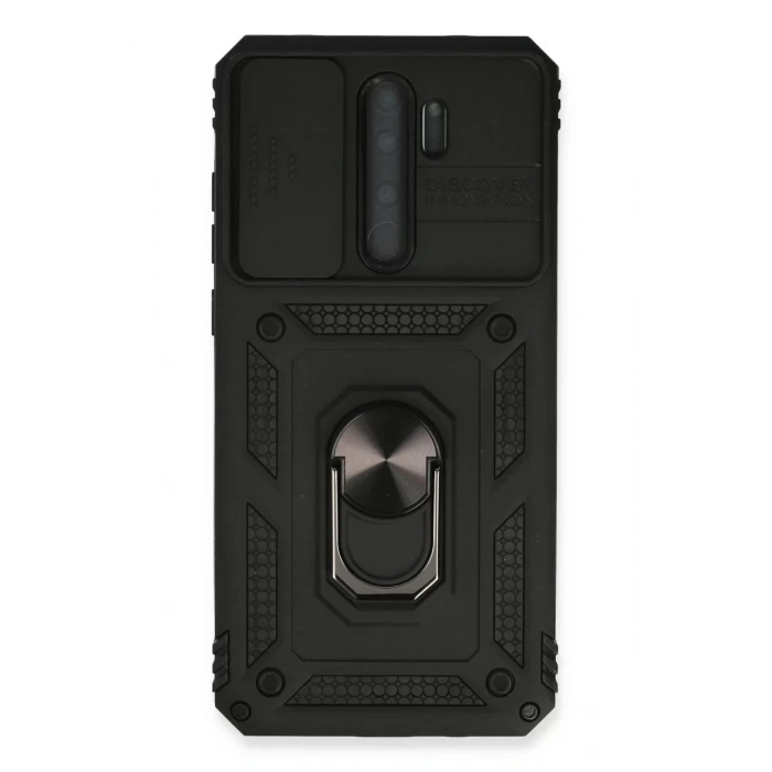 Xiaomi Redmi Note 8 Pro Kılıf Pars Lens Yüzüklü Silikon - Siyah